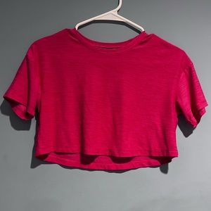 Hot Pink Cropped Workout Top